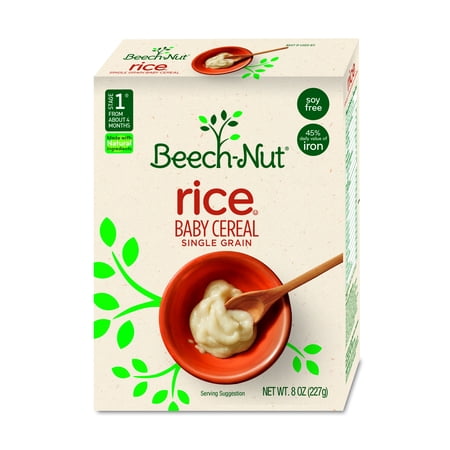 Beech-Nut Stage 1 Single Grain Rice Baby Cereal, 8 oz (Pack of 8)