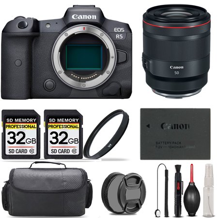 Canon EOS R5 Mirrorless Camera + 50mm f/1.2 L USM Lens + UV Filter + 64GB + Handbag And More!