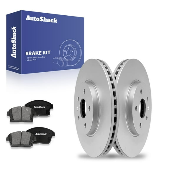 AutoShack 11.81" (300 mm) Front Vented Brake Rotors Coated   Premium Ceramic Brake Pads | Replacement for 2013-2017 Buick Encore 2015-2017 Chevrolet Trax | 6-PC Brake Kit | ArmorStop