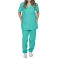 thumbnail image 3 of EZI Unisex V-Neck Scrubs Set: Classic Fit & Design, 3 of 4