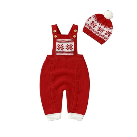 

Baby Autumn Winter Christmas Snowstorm Jumpsuit Baby Knitted Bodysuit Climbing Suit + Hat Set New Born Girl Outfits for Pants Hoodie Baby Girl Thanksgiving Outfit 3-6 Months First Thanksgiving Baby