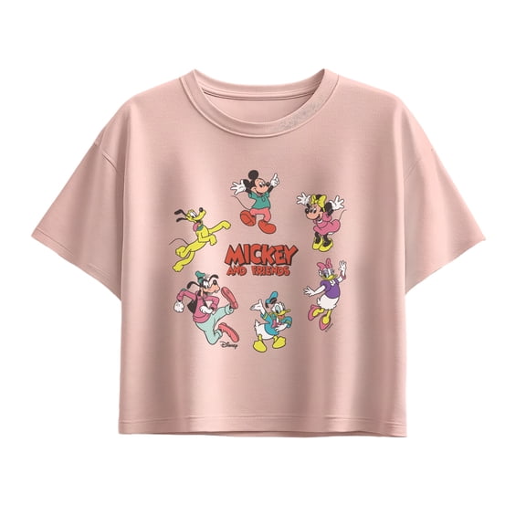Disney - Mickey Friends Circle - Youth Girls Boxy T-Shirt