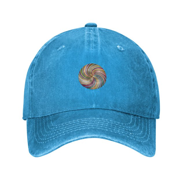ZICANCN Abstract Rainbow Swirl Casquette de Baseball Réglable Femmes, Chapeaux pour Hommes Adulte Lavé Coton Denim Baseball Caps Mode Bleu