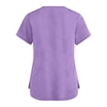 thumbnail image 4 of Hearthz Women's Scrub Tops V Neck Short Sleeve Nurse Uniforms with Pocket Purple Womens Scrub Top, 4 of 5