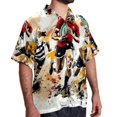 thumbnail image 2 of Football Men's Short Sleeve Spread Collar Button Down Beach Print Casual Shirts, 2 of 6