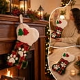 thumbnail image 4 of Pet Christmas Stocking Bone Shaped Paw Print Hanging Sock for Dog Holiday Gift Storage, 4 of 8