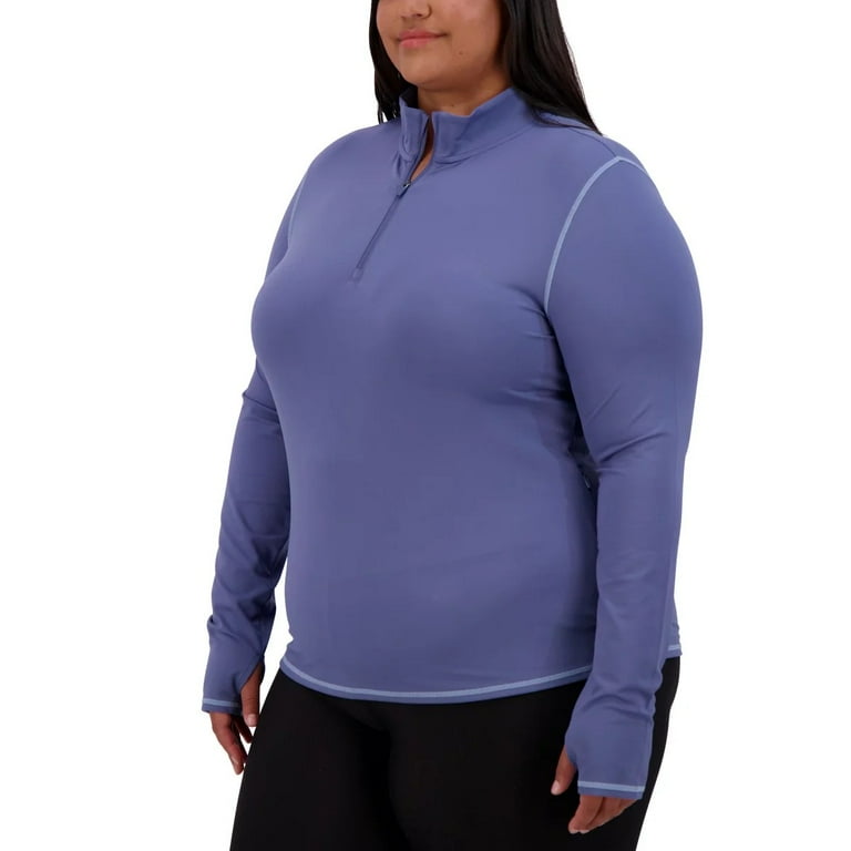 トップス SOY Soybu Women's Quarter Zip Long Sleeve Athletic Top with Mock Neck