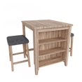 thumbnail image 2 of Dawny 3pc Counter Height Table Set with Stools- Shelves- Brown Oak Wood, 2 of 6