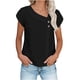 thumbnail image 1 of TaTaai Womens solid crew neck t-shirt, linen cotton blend, short sleeve, button cuff, cutout design, casual comfortable, lightweight, perfect for weekend trips & casual gatherings Gift, 1 of 8