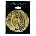 thumbnail image 2 of Sun Hat Bow Brooch-Pin Gold-Tone & Silver-Tone Colored #LQP1219, 2 of 2