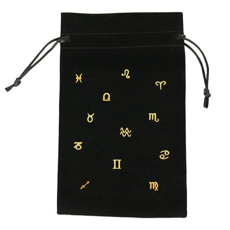 

FAIOIN Constellation for Oracle Card Storage Bag Drawstring Jewelry Pouch Soft Flannel