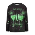 thumbnail image 4 of xixinqiwan 2025 Happy New Year T-Shirts for Women,Women's Casual Long Sleeve Warm Double Sided Padded Pullover Plush Long Sleeve Sweatshirts 2025 New Year Printed Graphic Plus Size Tops, 4 of 6