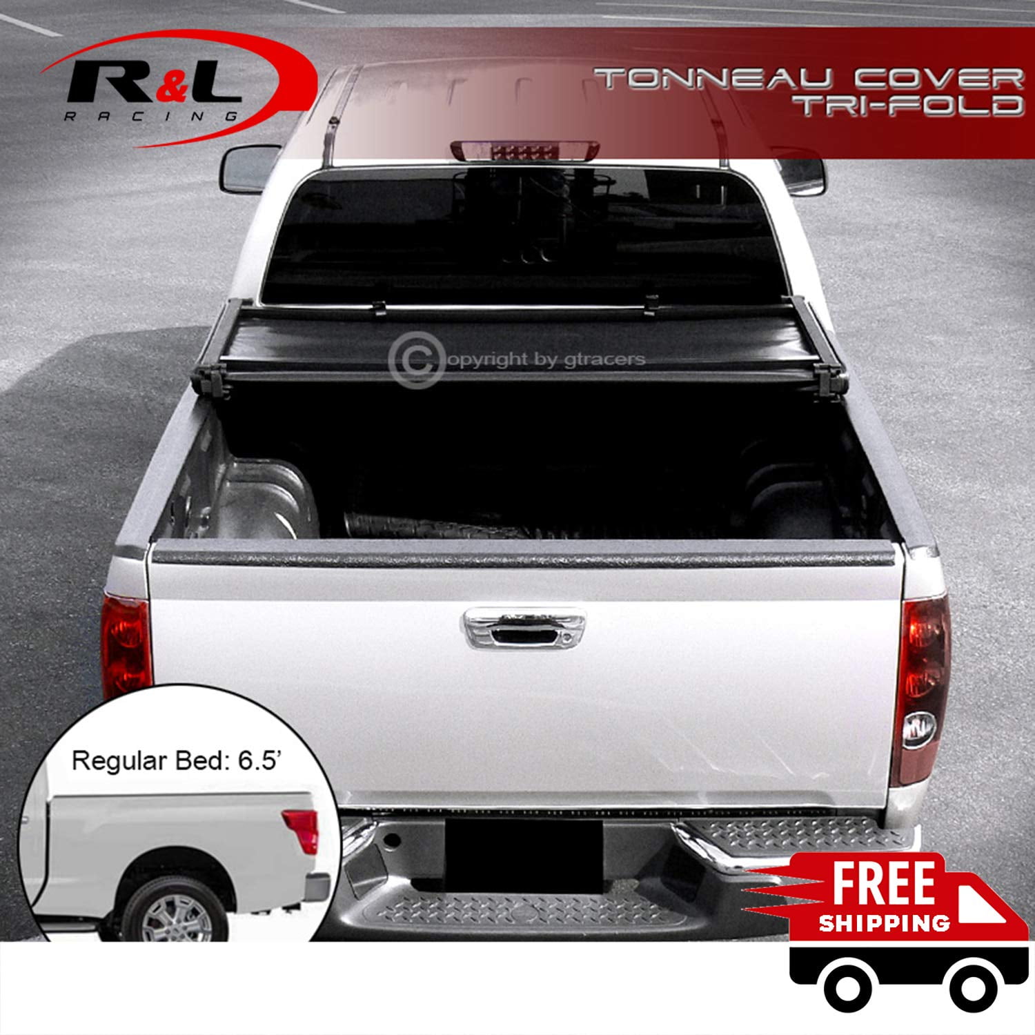 R&L Racing Black Tri Fold Soft Vinyl Tonneau Cover 20162019 for Nissan