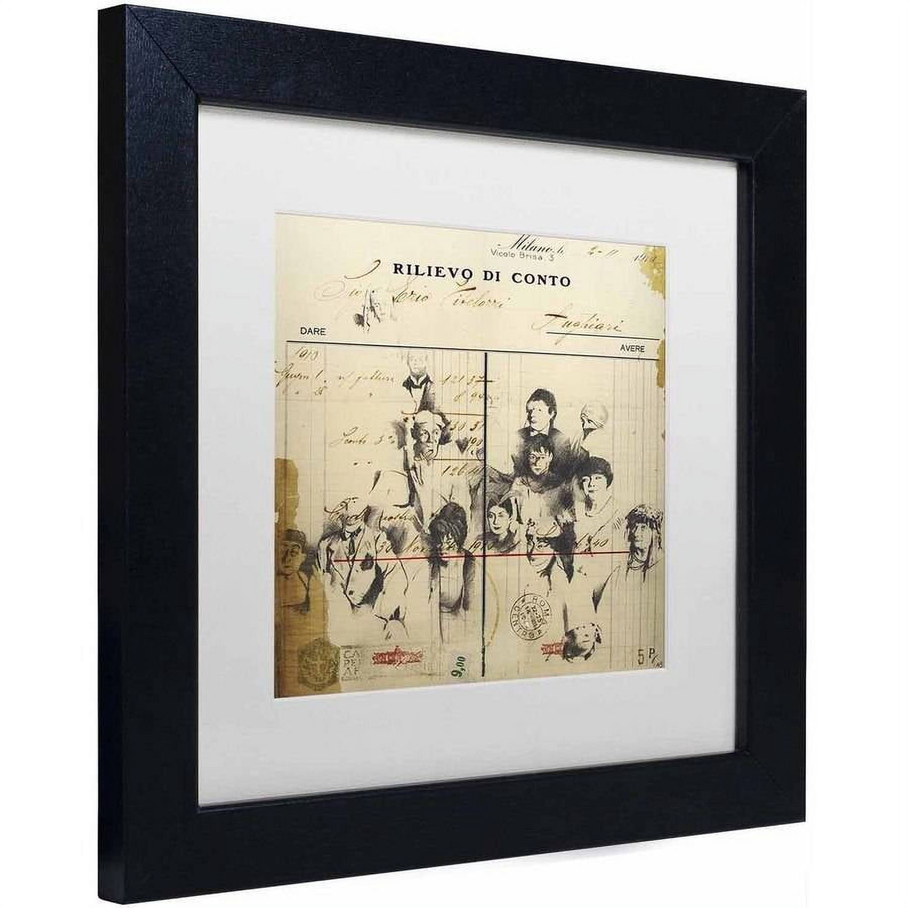 Trademark Fine Art 'Italian Invoice' Canvas Art by Nick Bantock, White Matte, Black Frame