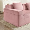 thumbnail image 6 of Jopath Modular Loveseat Sofa,Modern 2-Seat Sofa Couch with Throw Pillows,Corduroy Fabric Cloud Sectional Couch,Pink, 6 of 7