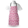 thumbnail image 3 of Cartoon Animal Apron Doodle Cute Kawaii Illustration Stars Hearts Bones Flower Girls Design, Unisex Kitchen Bib Apron with Adjustable Neck for Cooking Baking Gardening, Pink Peach White, by Ambesonne, 3 of 3