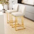 thumbnail image 2 of White+Gold Color PU High Chairs - Comfortable Seating for Meals - Office or Home Settings - Easy to Keep Clean, 2 of 7