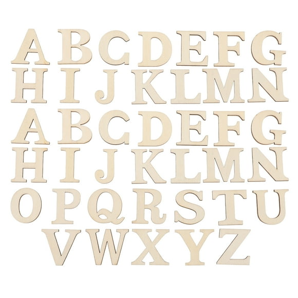 Shisuyan 100Pcs DIY Wooden Decor DIY Painting Wood Cutouts Unfinished Letter Cutouts