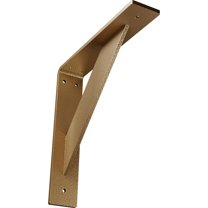 Ekena Millwork 2"W x 10"D x 10"H Traditional Steel Bracket, Hammered Gold