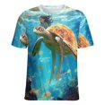 thumbnail image 5 of Nautical Green Sea Turtles T Shirts Basic T-Shirt Short Sleeve Ladies Tee Shirt Summer Graphic Clothing, 5 of 6