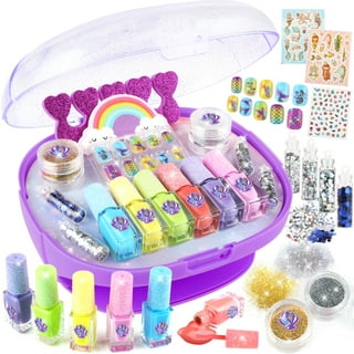 Shemira Nail Polish Kit For Girls Ages 7-12 Years Old, Nail Art Toy For  Girls 5 6 7 8 9 10 11 12 Years Old, Nail Art Studio With Purple Nail Dryer  For