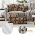 thumbnail image 6 of Pack of 2 Outdoor Pillow Covers 18x18 Inch Waterproof Farmhouse Brown Throw Pillow Covers,Decorative Couch Pillow Shams Protectors Rustic Wooden Historical Barn Door Plank Patio Cushion Pillowcases, 6 of 8