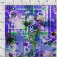 thumbnail image 2 of oneOone Polyester Lycra Purplish Blue Fabric Check & Flower Watercolor Craft Projects Decor Fabric Printed By The Yard 56 Inch Wide, 2 of 4