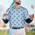 thumbnail image 5 of Zufioo Cute Puppy Print Men's Baseball Short Sleeve, Moisture Wicking Button-Down Hip Hop Tee-X-Large, 5 of 7
