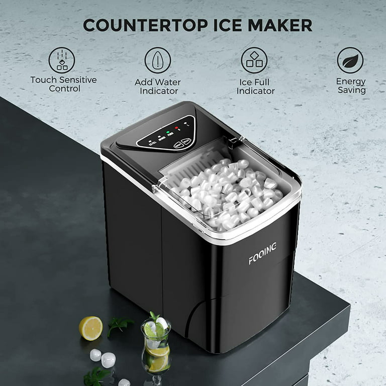 AGLUCKY Countertop Ice Maker - Portable, 26Lbs/24H, 9 Ice Cubes in 8 Mins