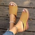 thumbnail image 4 of Ruyang Womens Wedge Sandals 2024 Women's Slip On Platform Sandals Comfortable Open Toe Flatform Chunky Sandals, 4 of 5