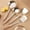 Silver_Base#1540, variant on Stainless Steel Kitchen Utensil Set | 4 Piece Heavy Duty Cooking Tools – Spatula Turner Soup Spoon Strainer | Heat Resistant Ergonomic Faux Wood Handles | Durable Scratch Safe | 14.6" Length | Silver