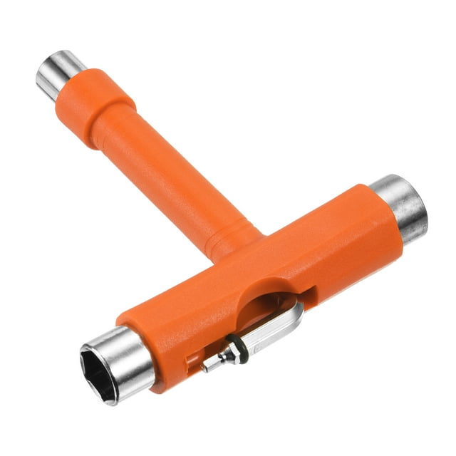 Unique Bargains Outil de Skate Tout-en-un Outil de Planche à Roulettes Multifonction Portable, Orange