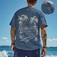 thumbnail image 2 of CONZONE Mens Hawaii Tshirts Short Sleeve Beach T-Shirts for Men Crew Neck Tropical Graphic Casual Summer Tee Tops, 2 of 6
