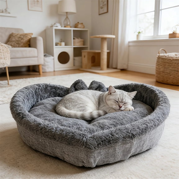 Cute Heart Shaped Dog Bed Kennel Love Nest Soft Cotton Velvet Warm Sleeping for Winter Summer