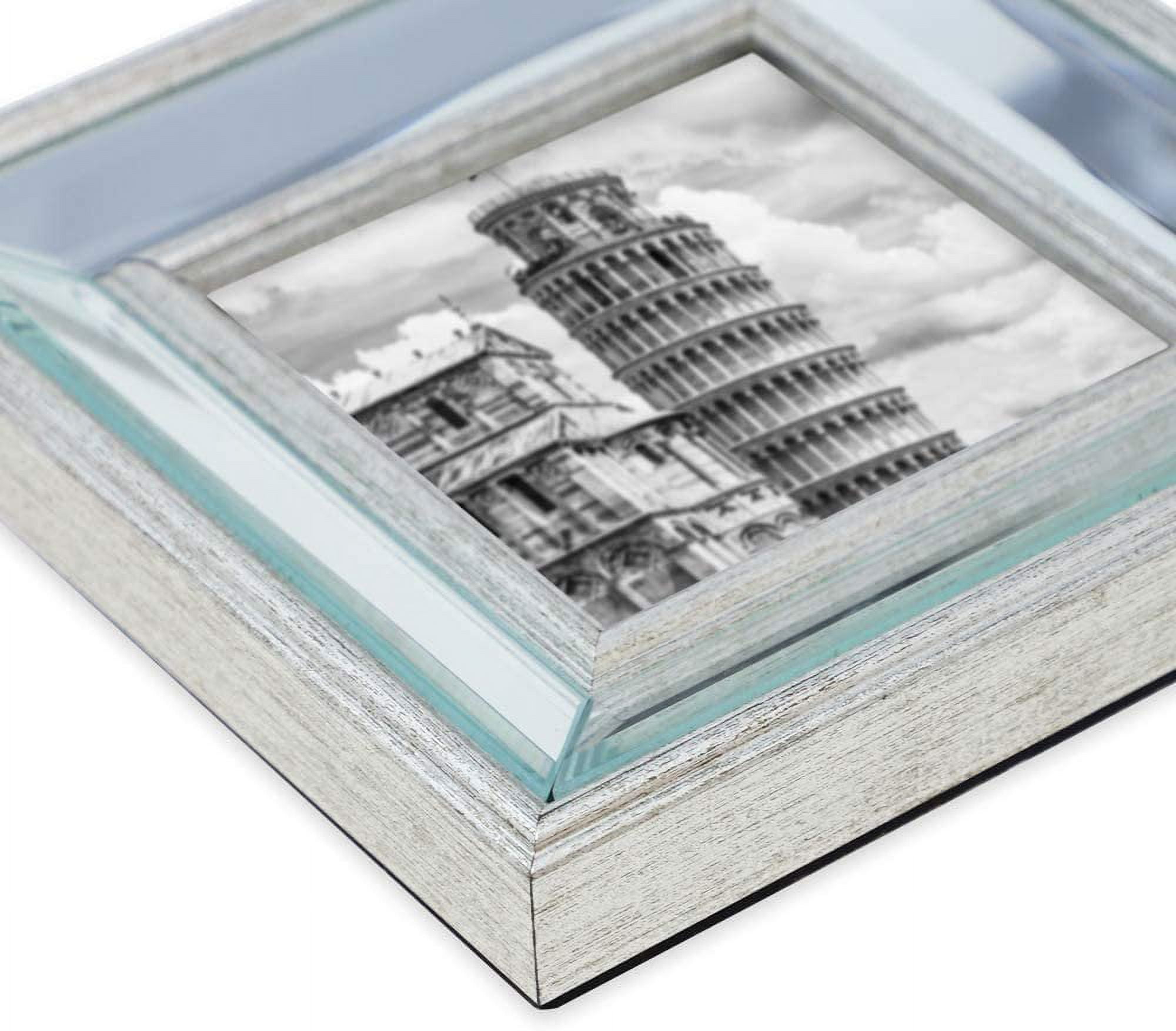 Isaac Jacobs 8x10 Silver Beveled Mirror Picture Frame - Classic Mirrored Frame with Slight Slanted Angle Made for Wall Dcor Display, Tabletop, Photo Gallery and Wall Art 8x10, Silver