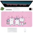 thumbnail image 2 of Cute Unicorn Cat Pink Desk Mat,Extended Gaming Mouse Pad Large Non-Slip Rubber Base Mousepad with Stitched Edges,Waterproof Desk Pad for Computer/Laptop/Work/Office/Home 31.5" X 15.7", 2 of 6