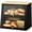 Black, variant on Bread Box for Kitchen Countertop – 2-Tier Bread Storage Container, Metal Breadbox with Acrylic Wavy Door, Wood Top, Magnetic Seal, Anti-Slip Base, 14.96x9.84x13.78 inch, White
