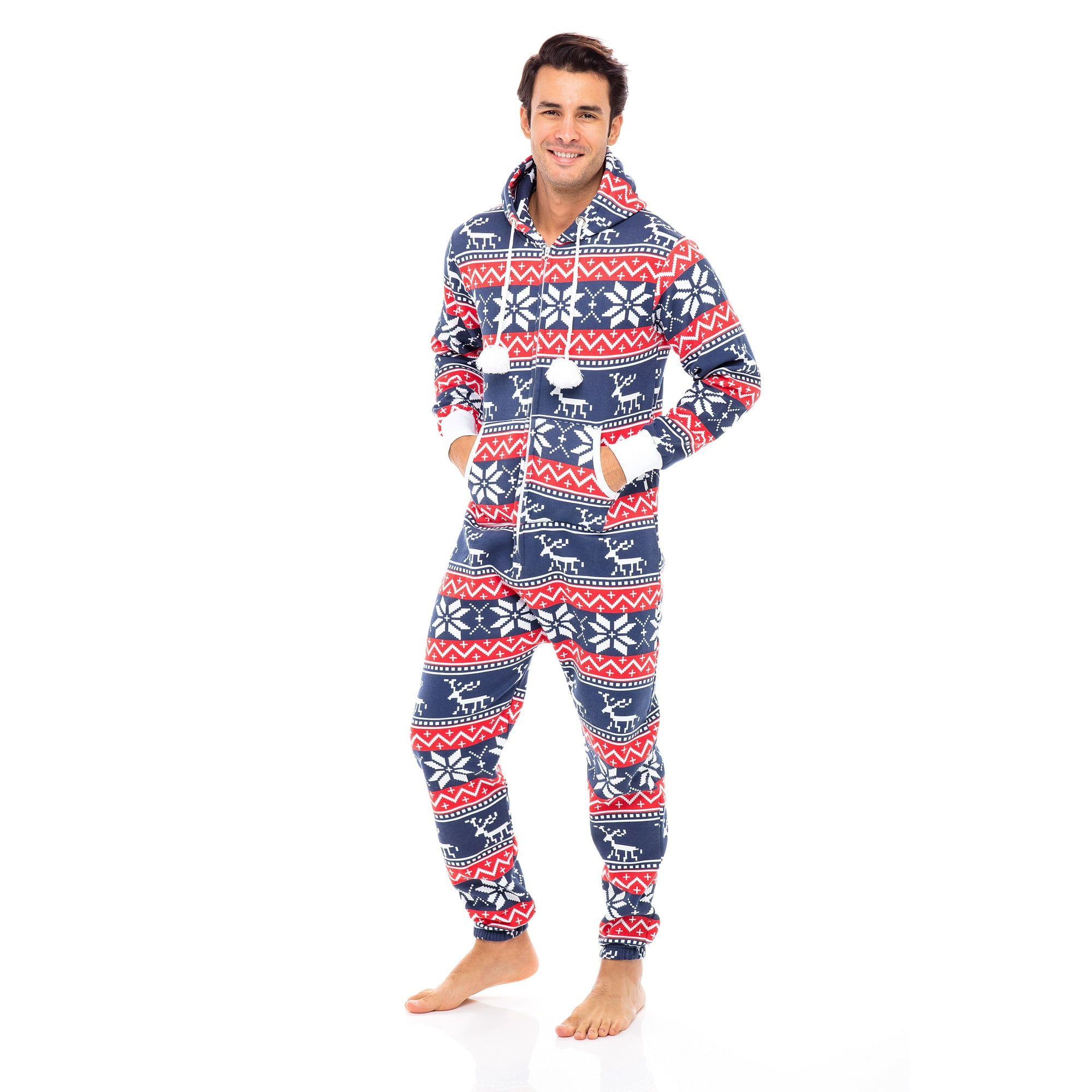 Men s Unisex Adult Onesie One Piece Non Footed Pajama Playsuit Jumpsuit