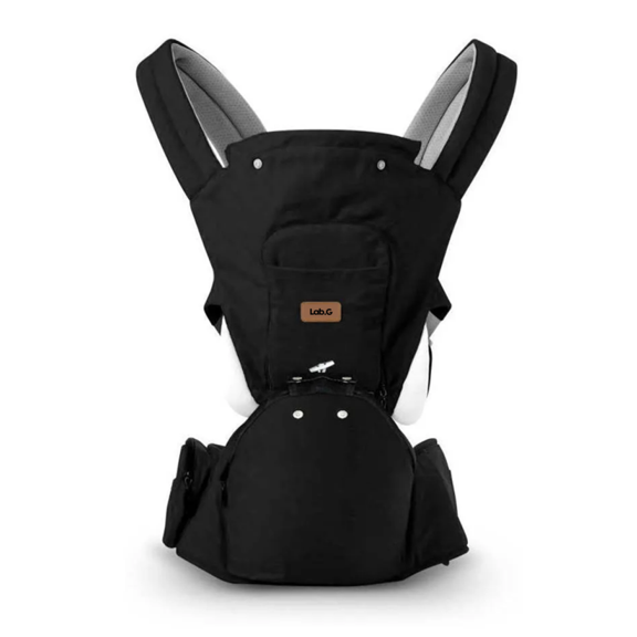 Canguro para Bebé, Cangurera Portabebé Tipo Fular Niños de 0 a 36 Meses Lab.G Negro Gris