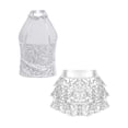 thumbnail image 2 of DPOIS Kids Girls Sequins Sleeveless Tank Top with Mini Skirt Set Silver 14, 2 of 5