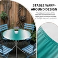 thumbnail image 3 of Round Fitted Tablecloth,Classic Turquoise White Line Circle Table Cover Waterproof Table Cloth with Elastic Edge,Abstract Geometric Stripe Outdoor Tablecloths for Kitchen Picnic 36-44in, 3 of 9