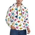 thumbnail image 2 of Uemuo Ladybugs And Flowers Pattern Men's Hoodie - Casual Pullover Hoodie with Kangaroo Pocket, Stylish Hooded Sweatshirt for Everyday Wear-Large, 2 of 7