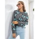 thumbnail image 5 of Suéteres de Punto con Estampado de Mariposas para Mujer, Informales, de Larga y Cuello Redondo Gris XL, 5 of 9