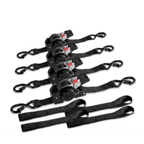 Retractable Ratchet Tie Down Straps - 1 Inch x 10 Feet (1600 LB Break Strength) Heavy Duty Self Retracting Ratchet Straps, for Trucks/ATV/Motorcycle/Cargo/Household（Black/2 Pack）