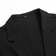 Cloudstyle Men's Solid Color Notch Lapel Two-Button Linen Blazer - Casual Regular Fit Spring/Fall No Back Vent Jacket