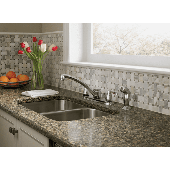 Moen Inc Moen Adler Double Handle Kitchen Faucet with Sprayer - Single Pack