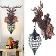 thumbnail image 2 of Deer Horn Sconce Crystal Pendant Lamp Resin Antler Wall Light Wall Fixtures, 2 of 11