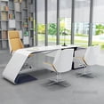 thumbnail image 2 of Solid Wood Leather Office Chairs Modern Computer Chair Household Light Luxury Back Swivel Chair Gaming Chair Office Furniture My Lux Decor Round, 2 of 28