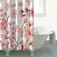 thumbnail image 5 of Romantic Wildflower and Bee Pattern Shower Curtain, 72x84, Rustic Country Botanical Decor with Hooks, 5 of 5