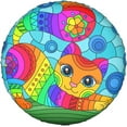 thumbnail image 2 of Abstract Cute Colorful Cat Spare Tire Cover Wheel Protector for Truck SUV Trailer Camping Rv Tire Covers, 2 of 10